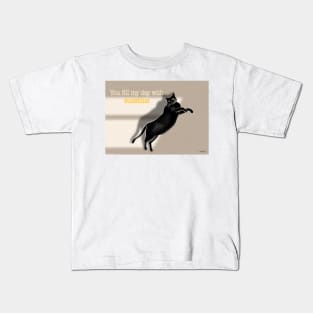 Thoughtful Sunshine Black Cat Kids T-Shirt